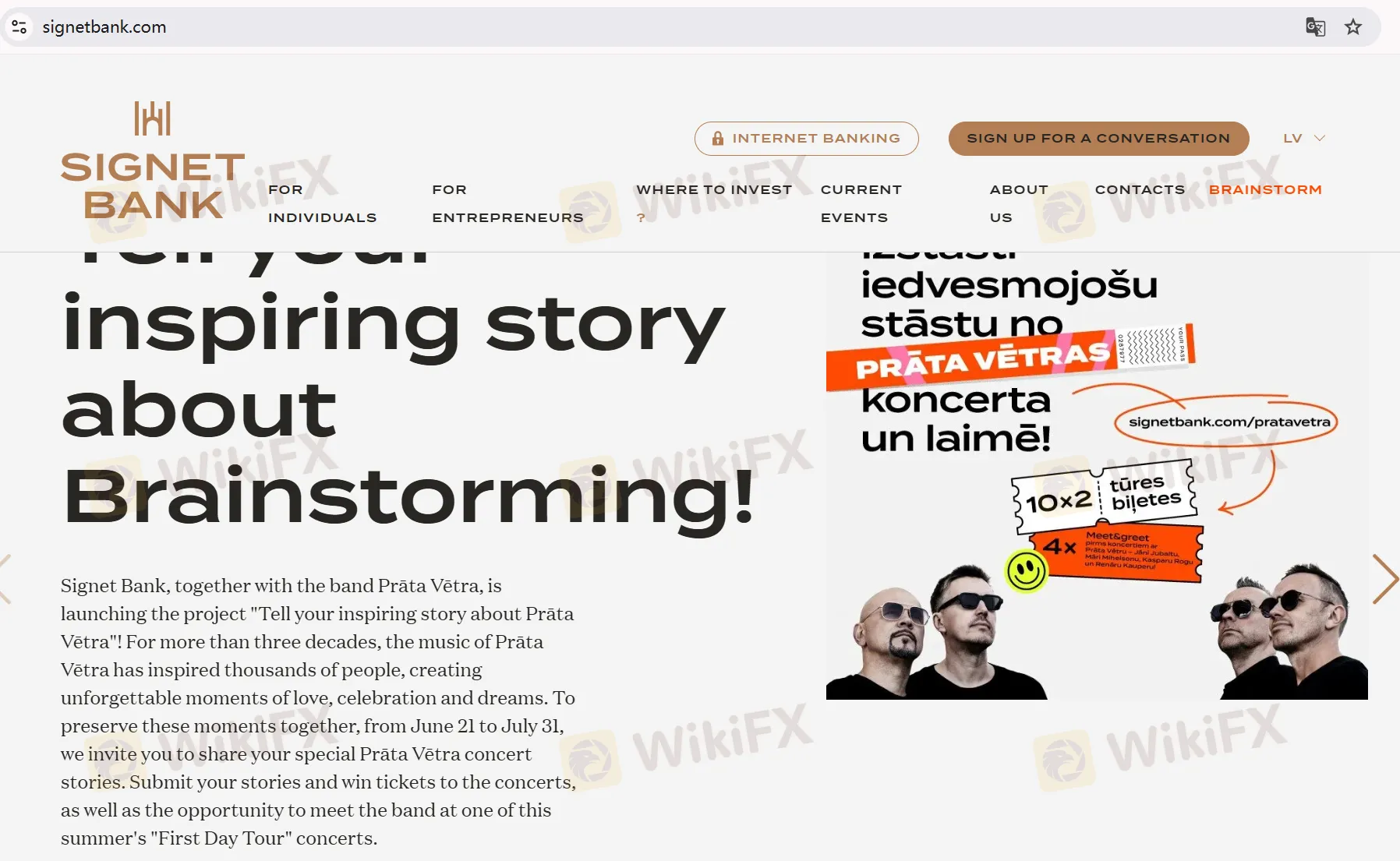 Signet Bank's homepage