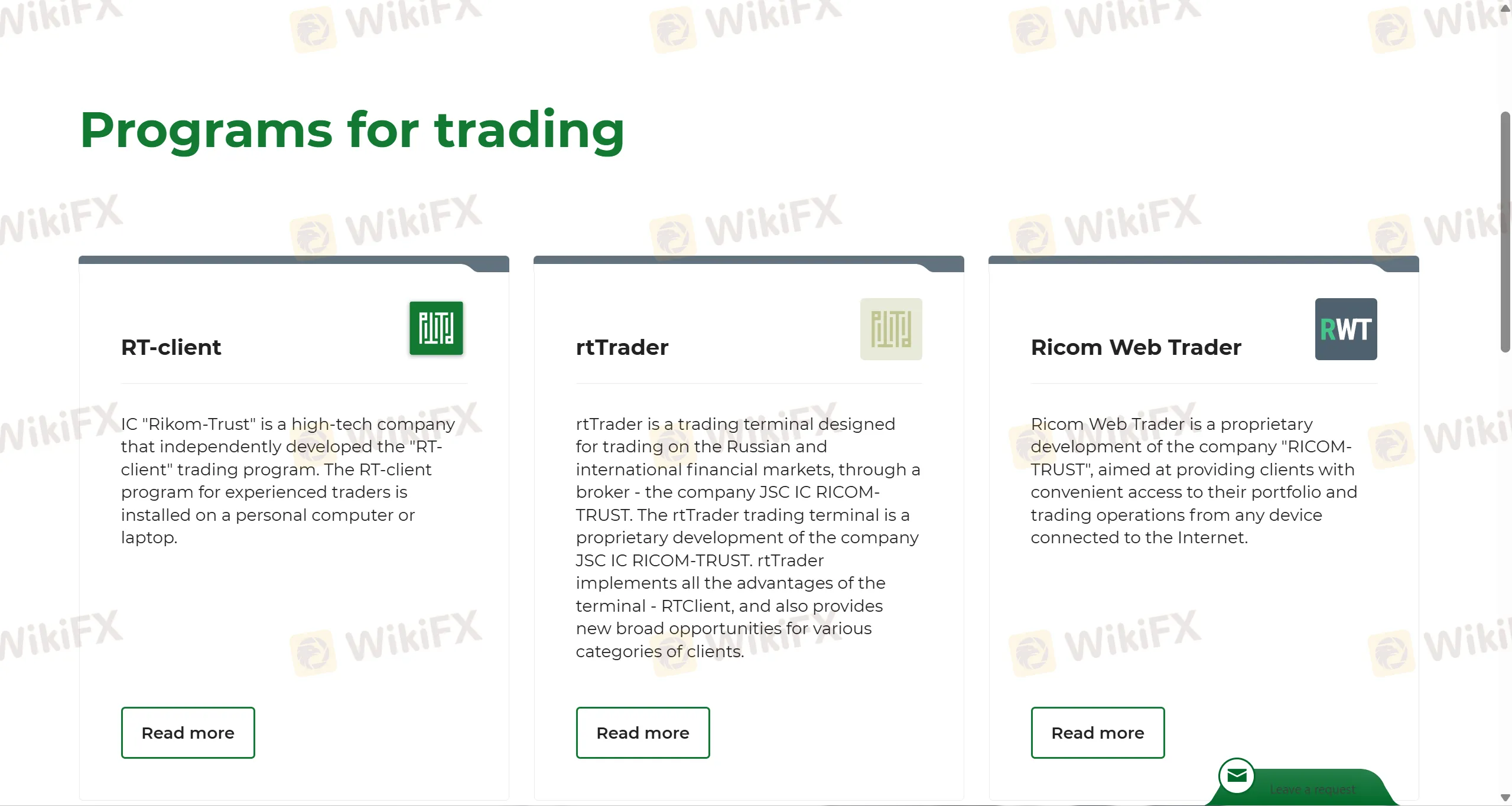 Programs for trading