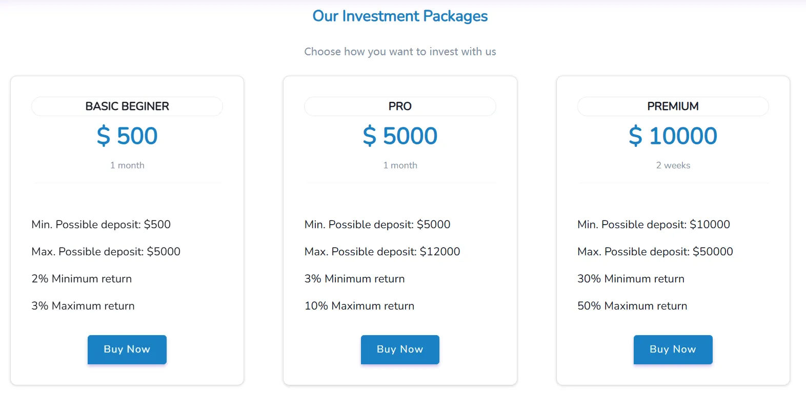 Investment Package Investment Package