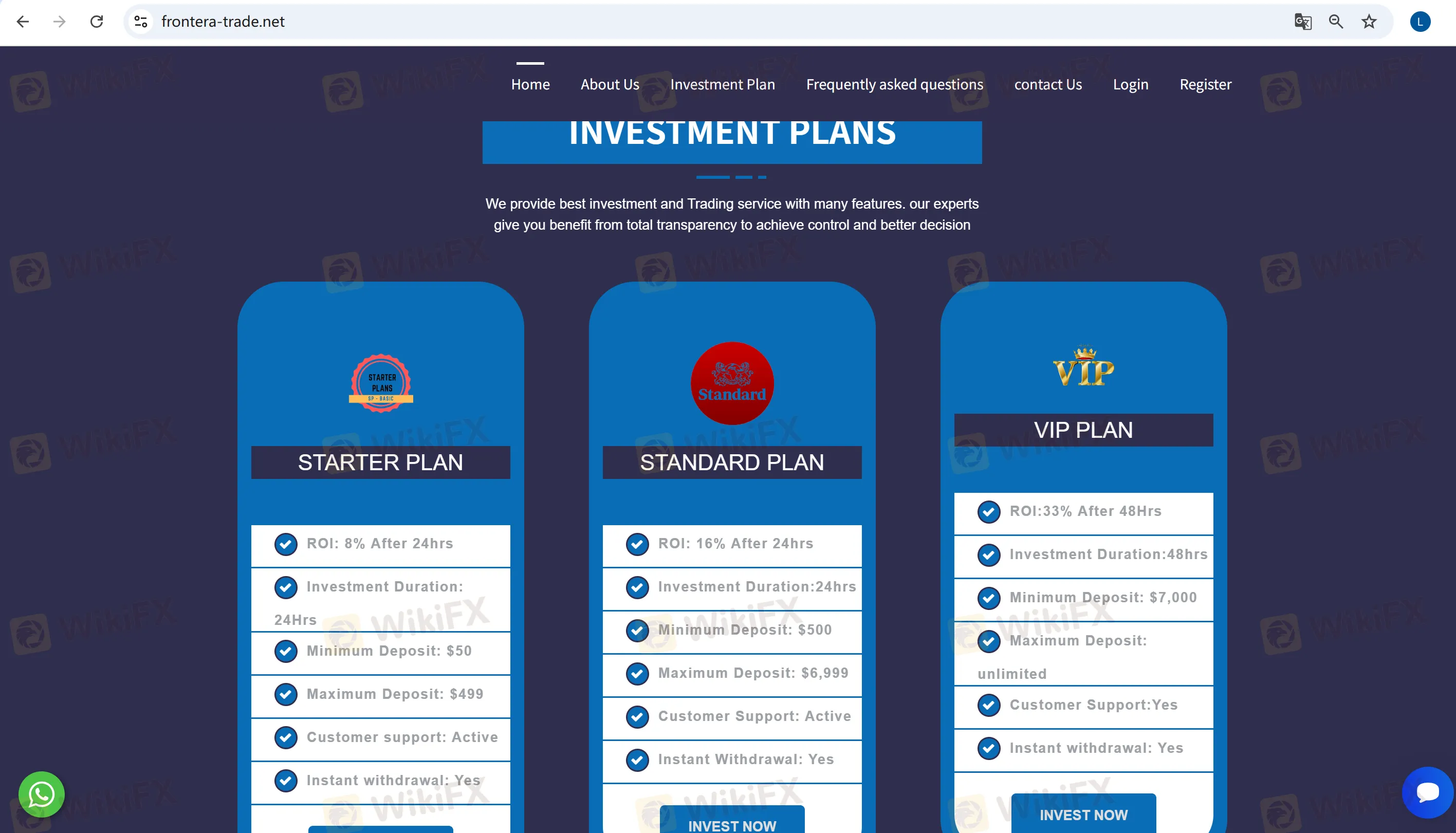 Investment plan comparison