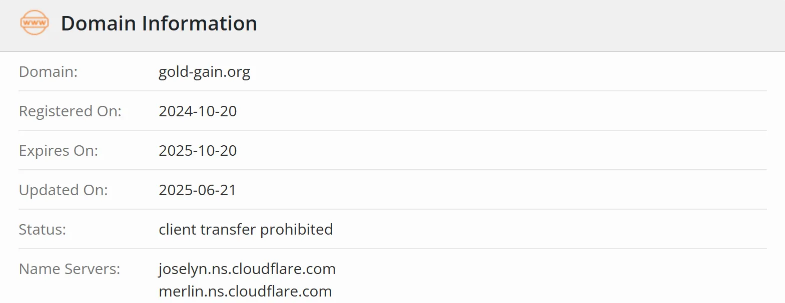 Domain information