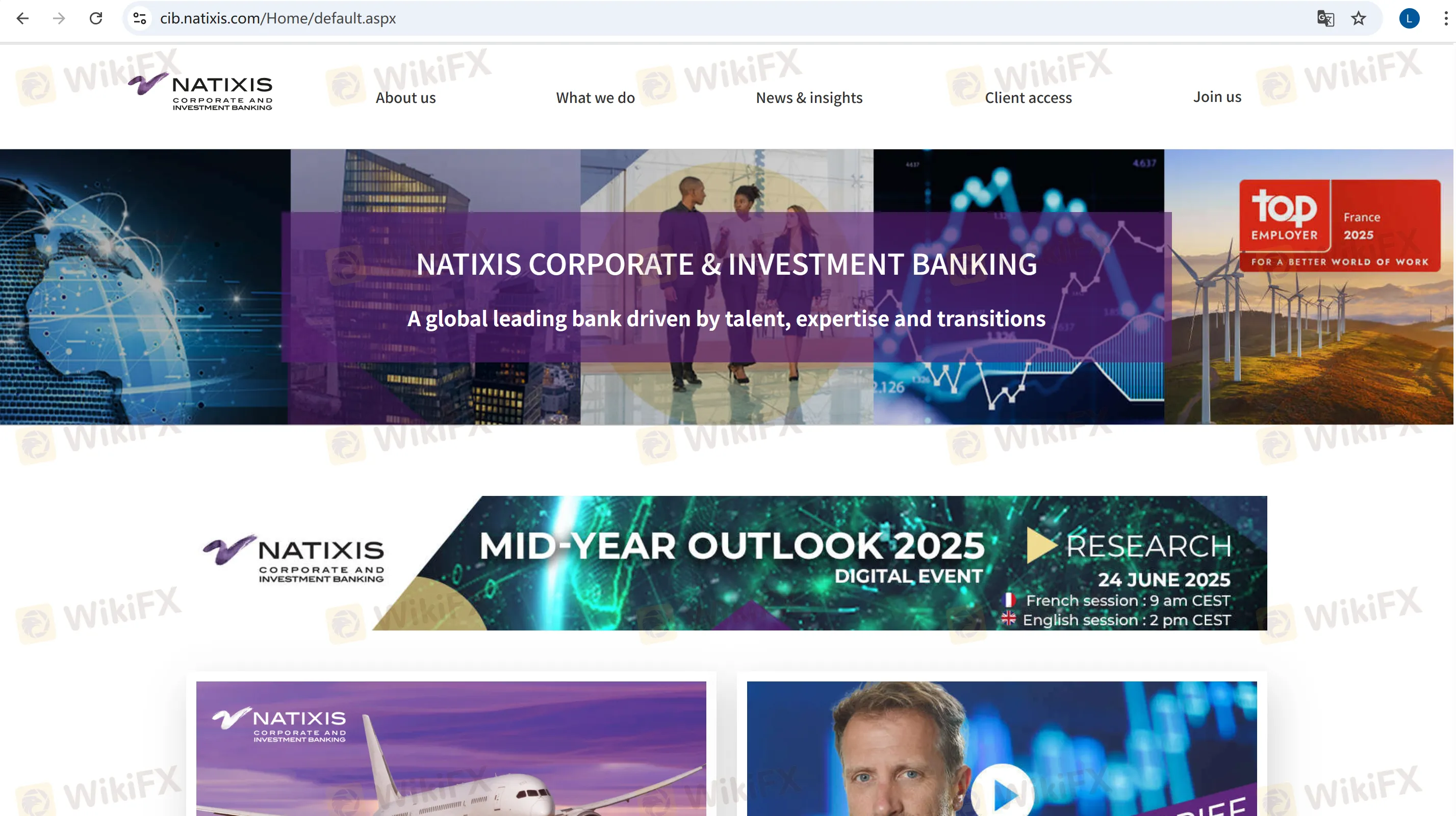 Natixis' homepage