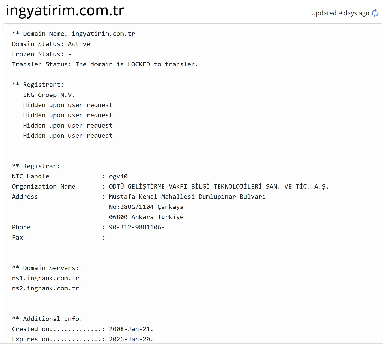Domain information