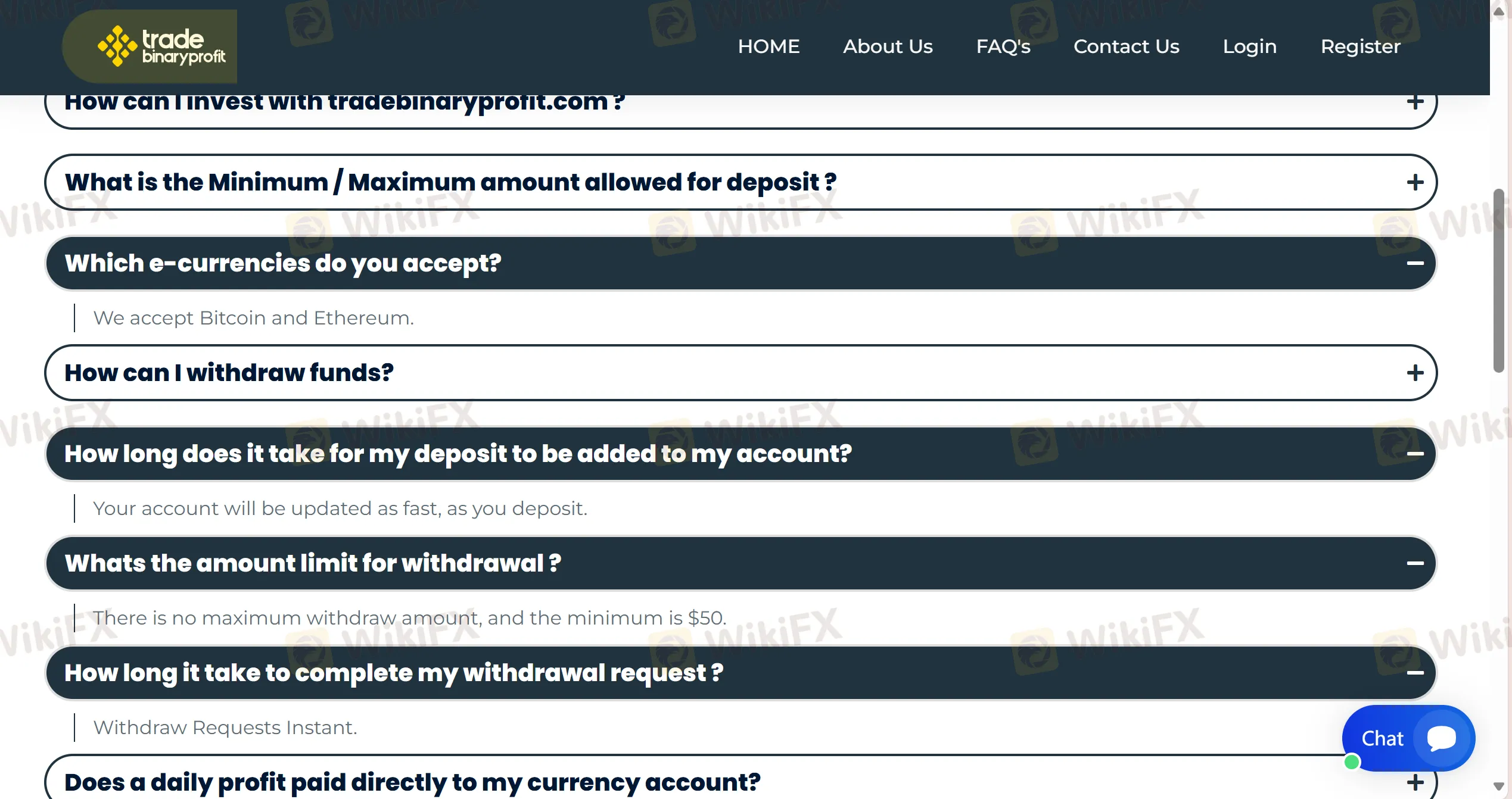 Deposit and Withdrawal Deposit and Withdrawal