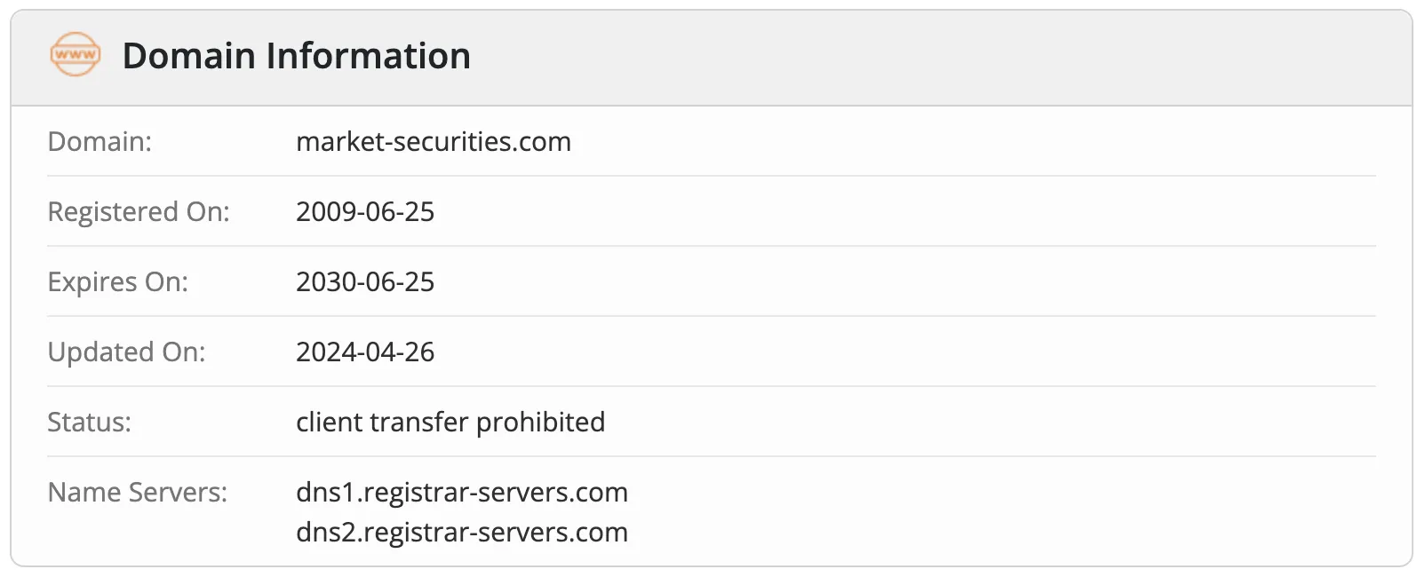 Domain information
