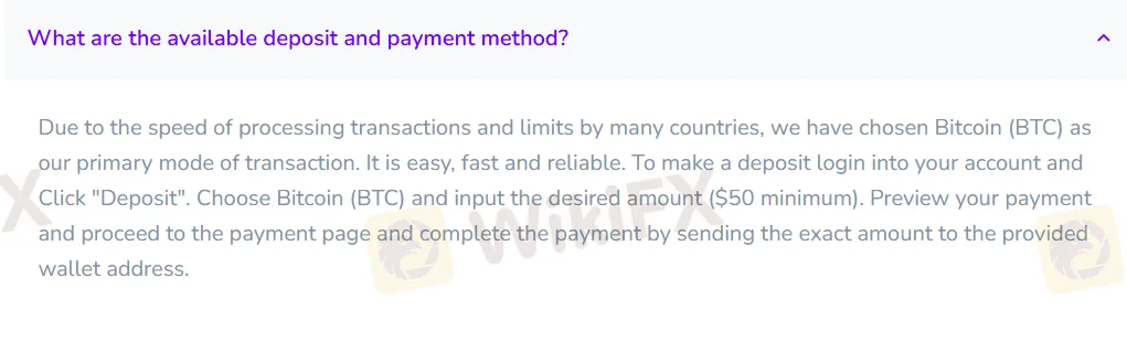Deposit and Withdrawal