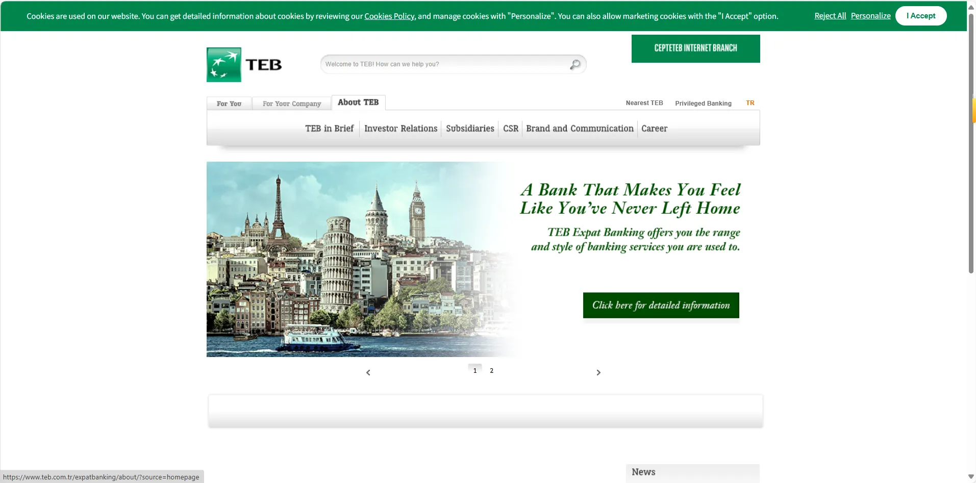 TEB's homepage