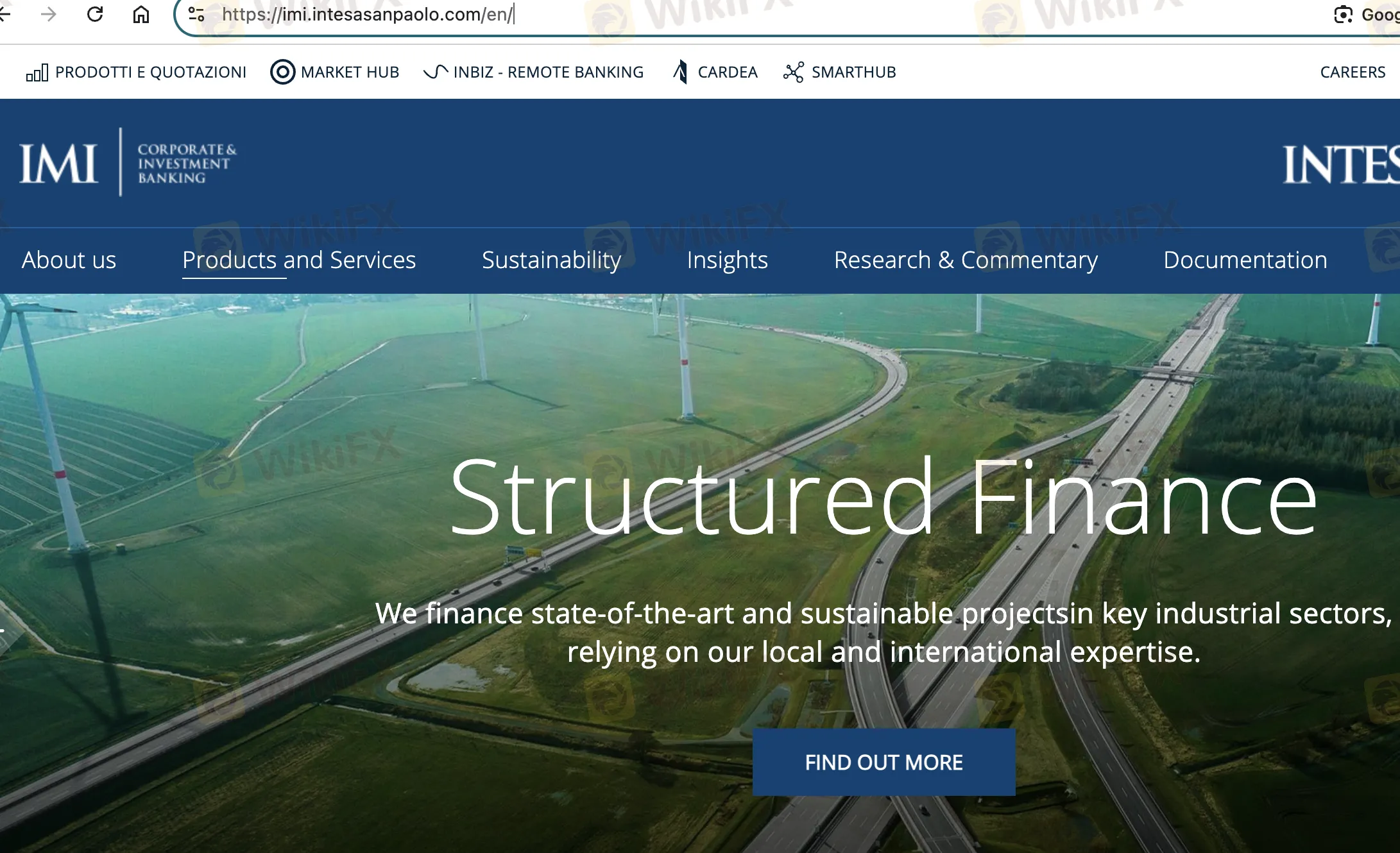 INTESA SANPAOLO's homepage