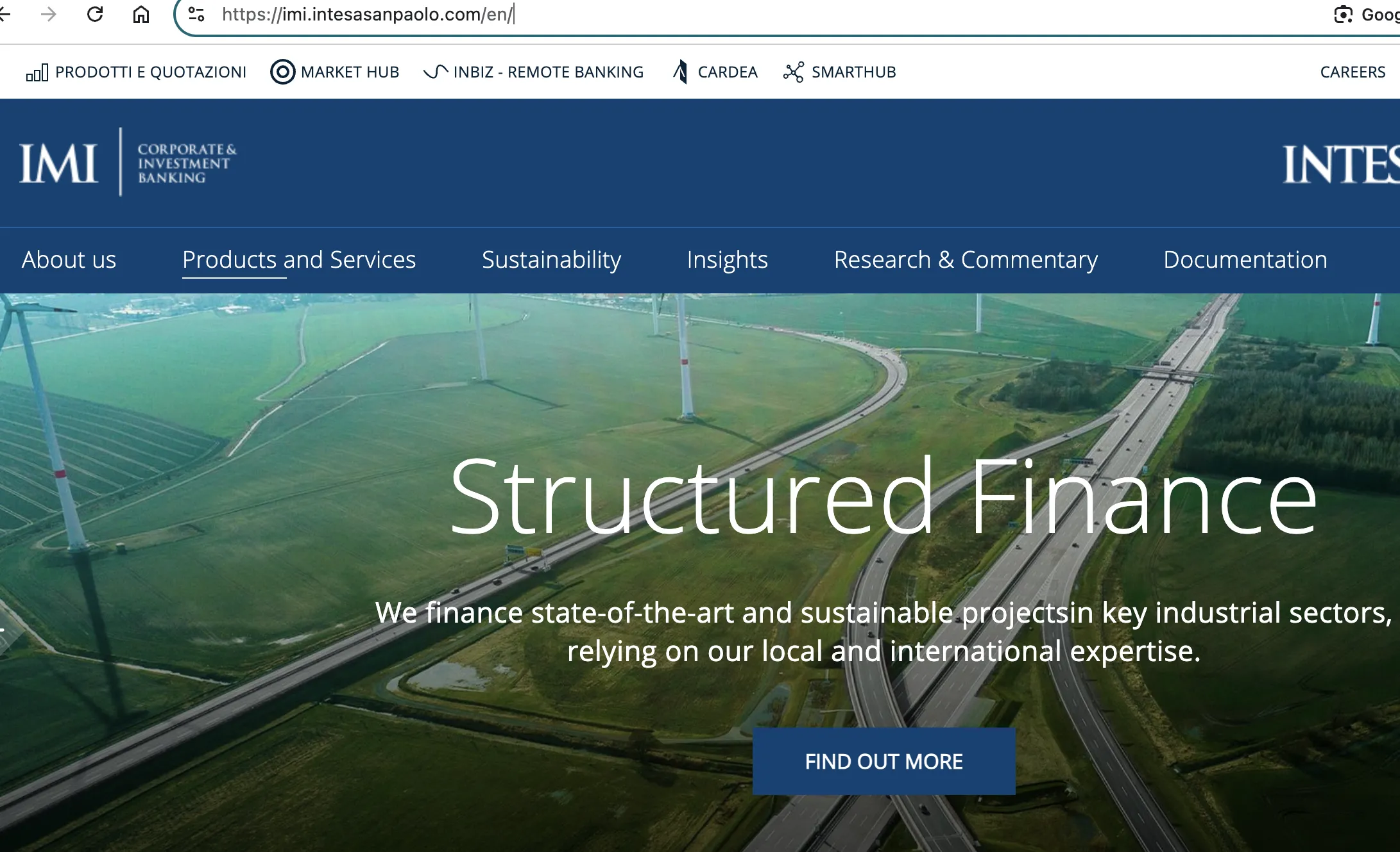 INTESA SANPAOLO's homepage
