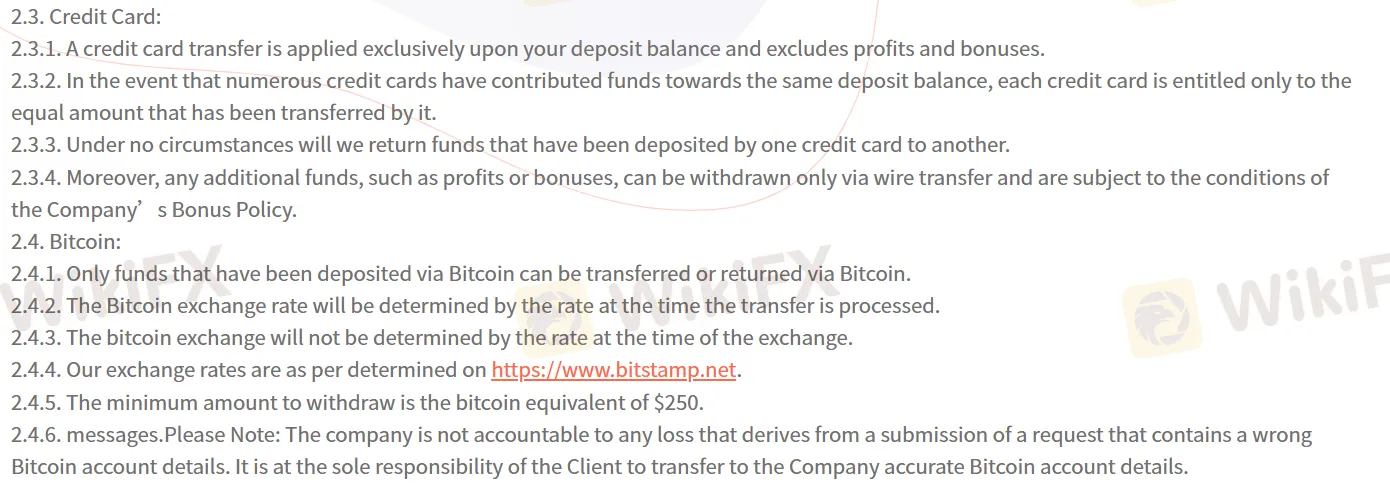Deposit and Withdrawal