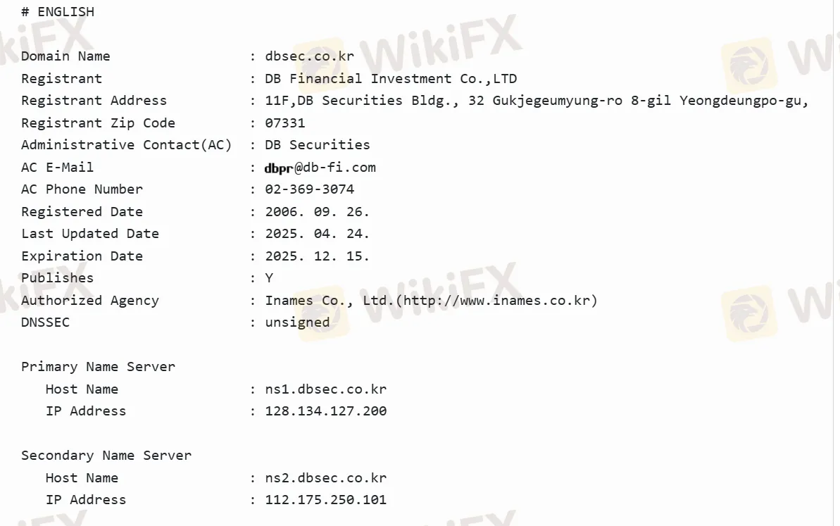 Domain information