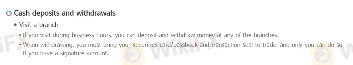 Cash Deposits and Withdrawals