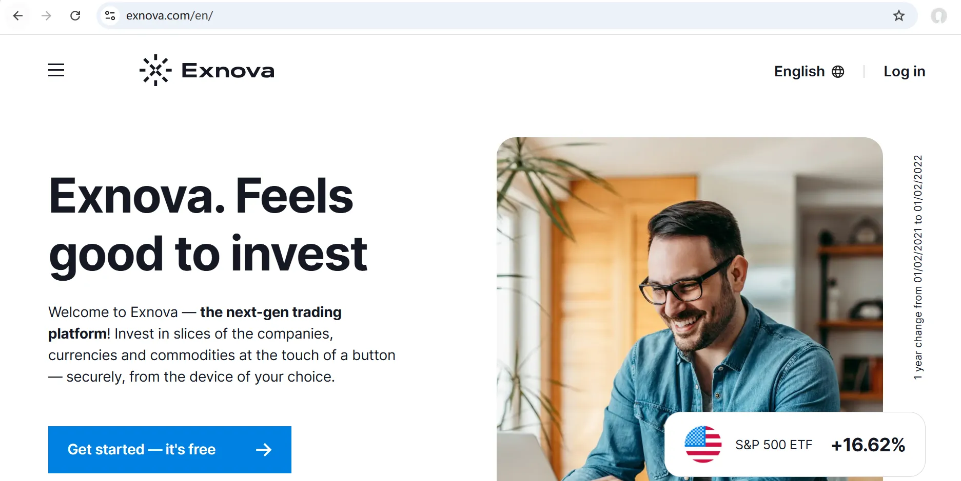 Exnova's homepage Exnova's homepage