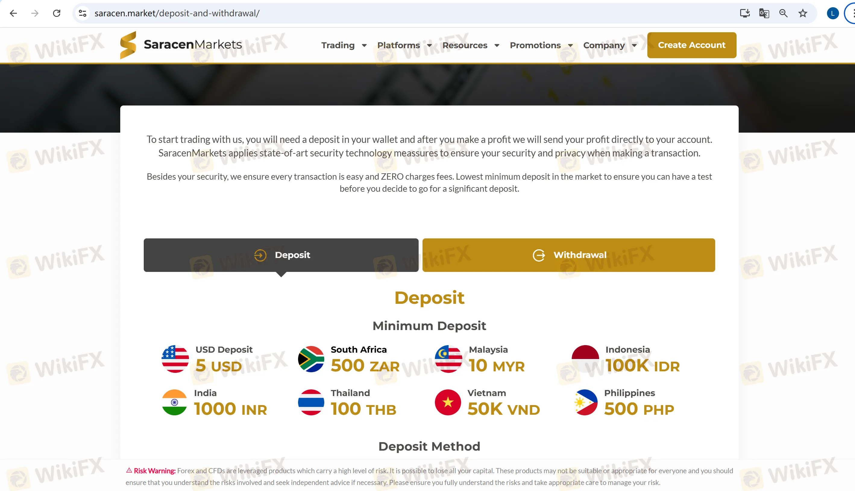 Deposit & Withdrawal