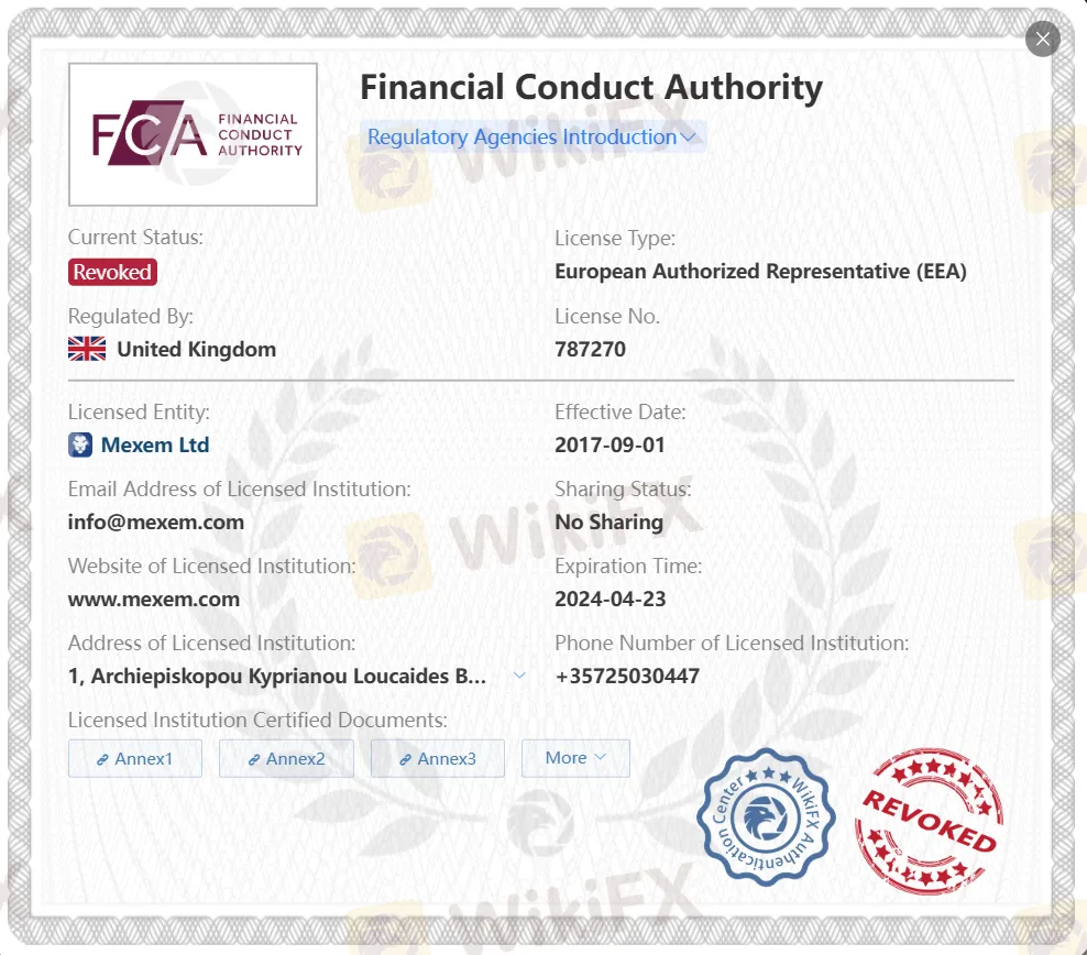Revoked FCA license