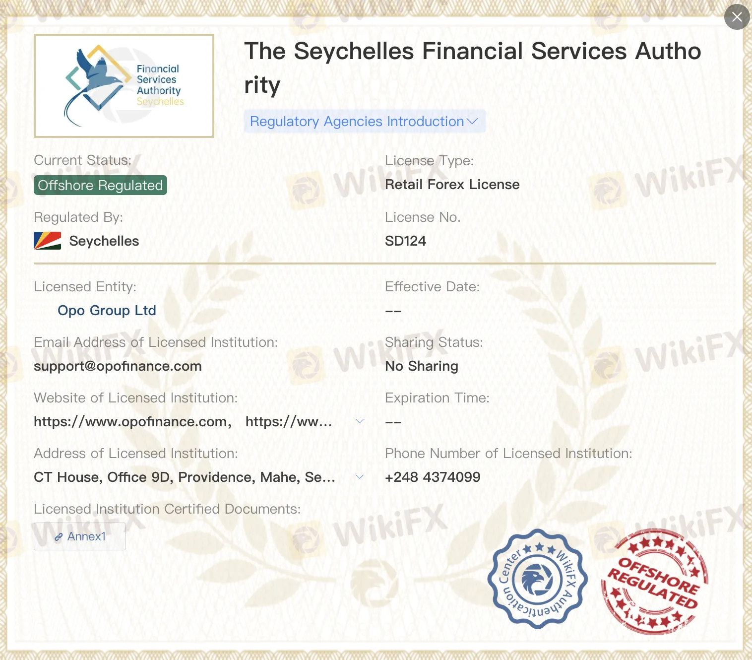 Offshore regulated by FSA