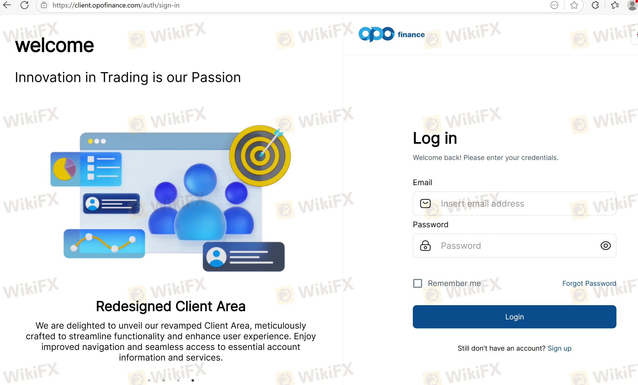 Go to https://client.opofinance.com/auth/sign-in