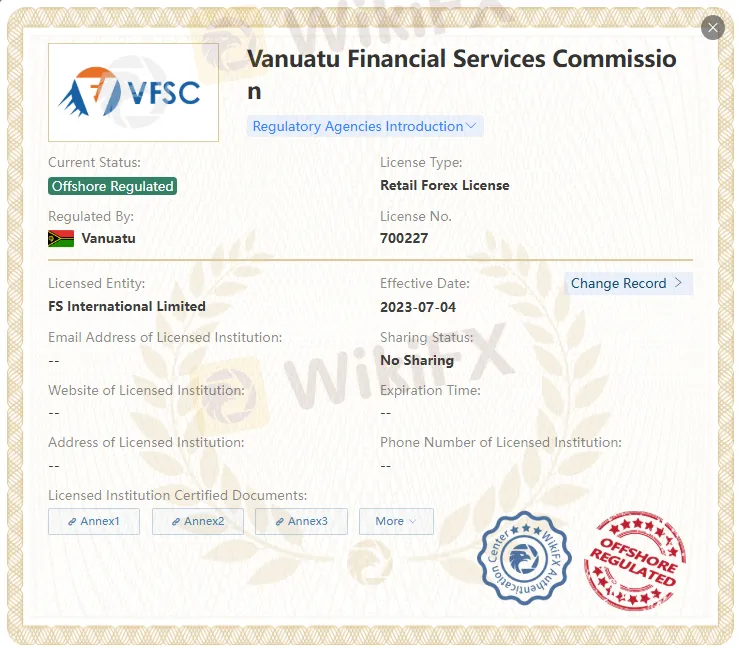 Offshore regulated by VFSC