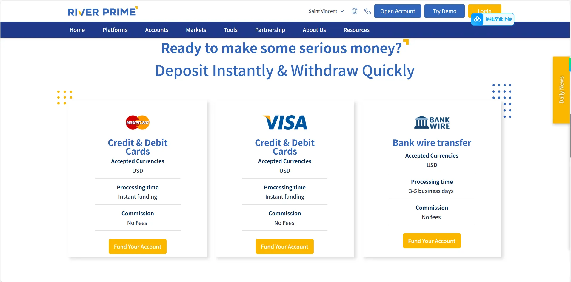Deposit and Withdrawal