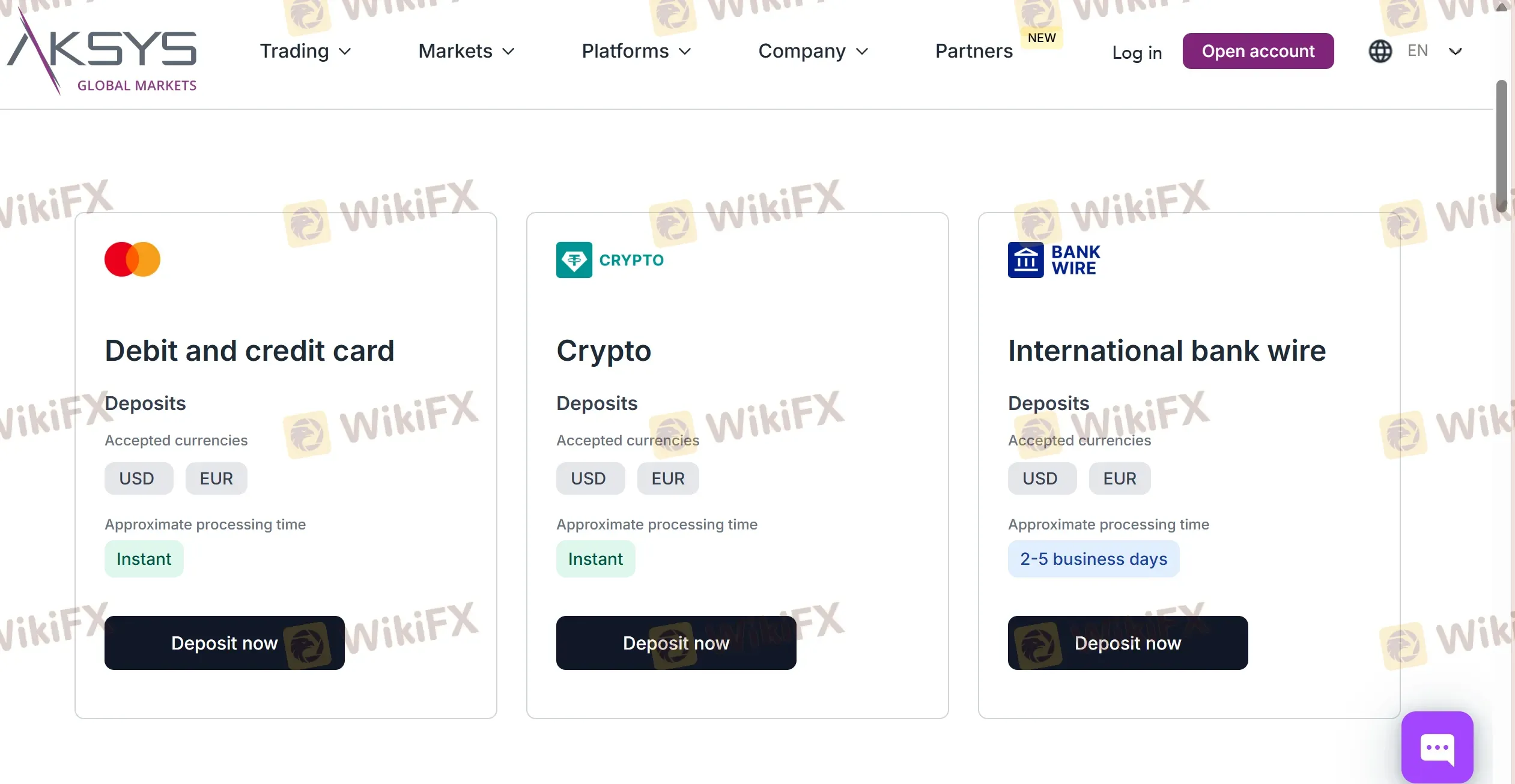 Deposit and Withdrawal