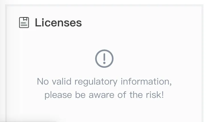 No license No license