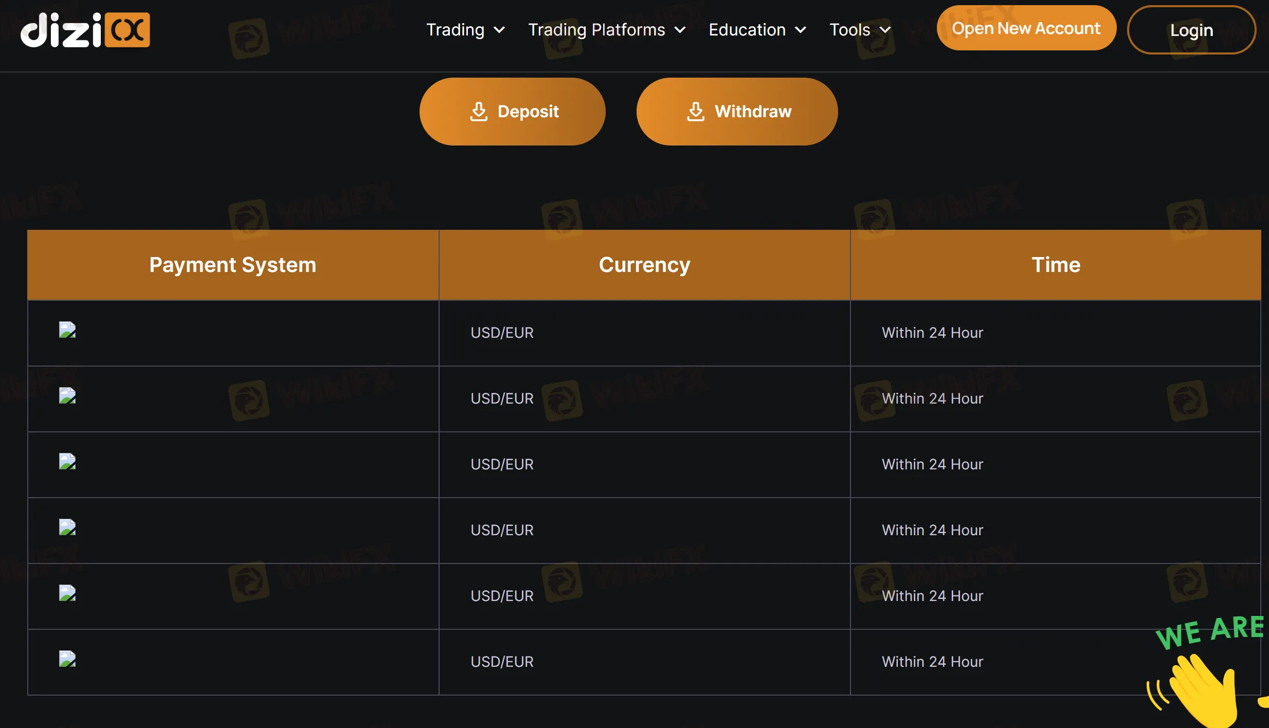 Deposit and Withdrawal