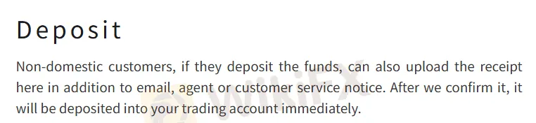 Deposit and Withdrawal