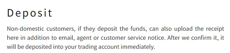 Deposit and Withdrawal