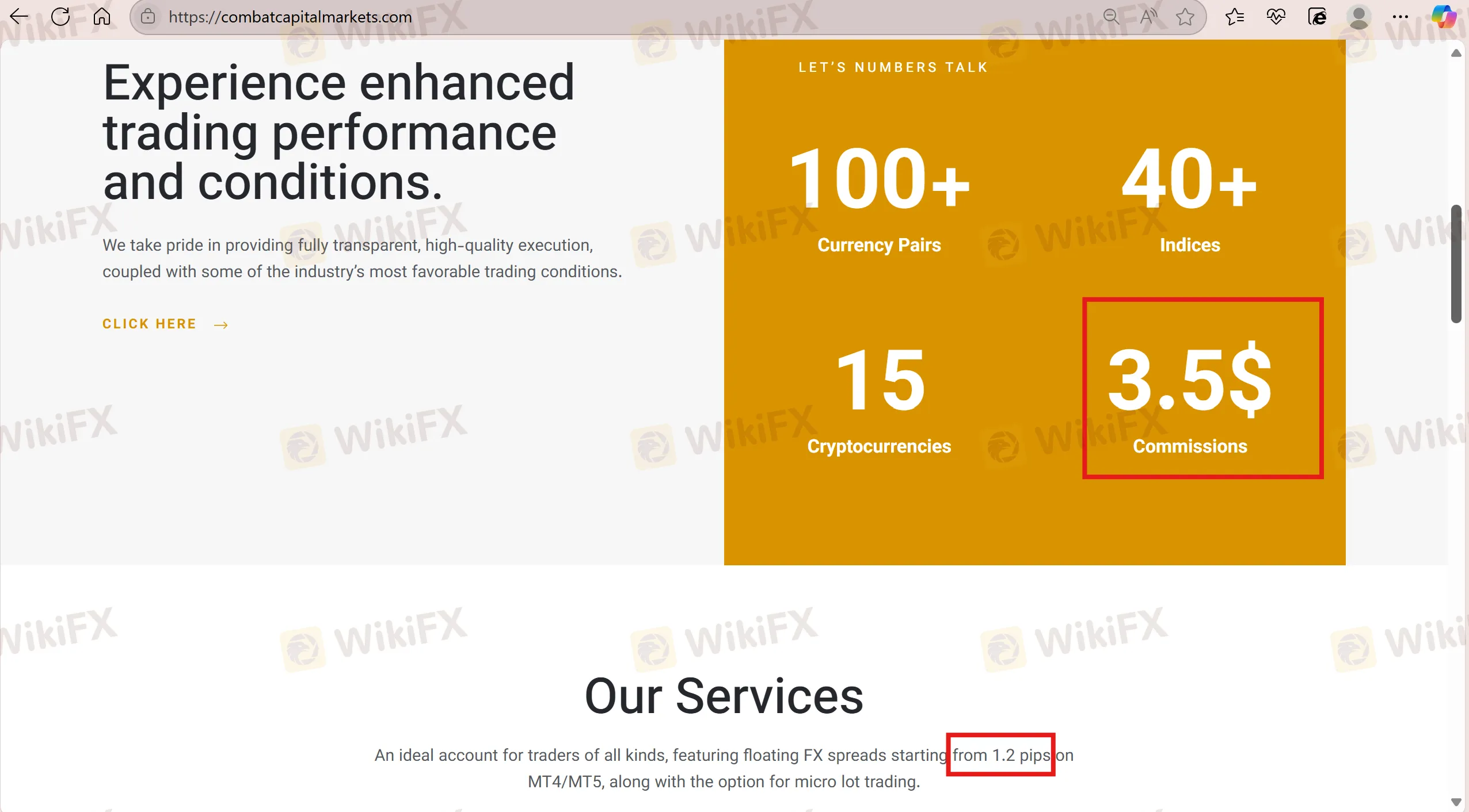 Frais de Combat Capital Markets
