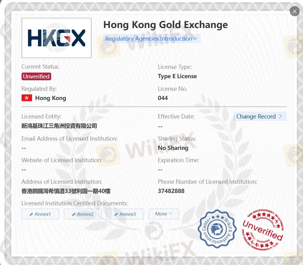 Unverified HKGX license