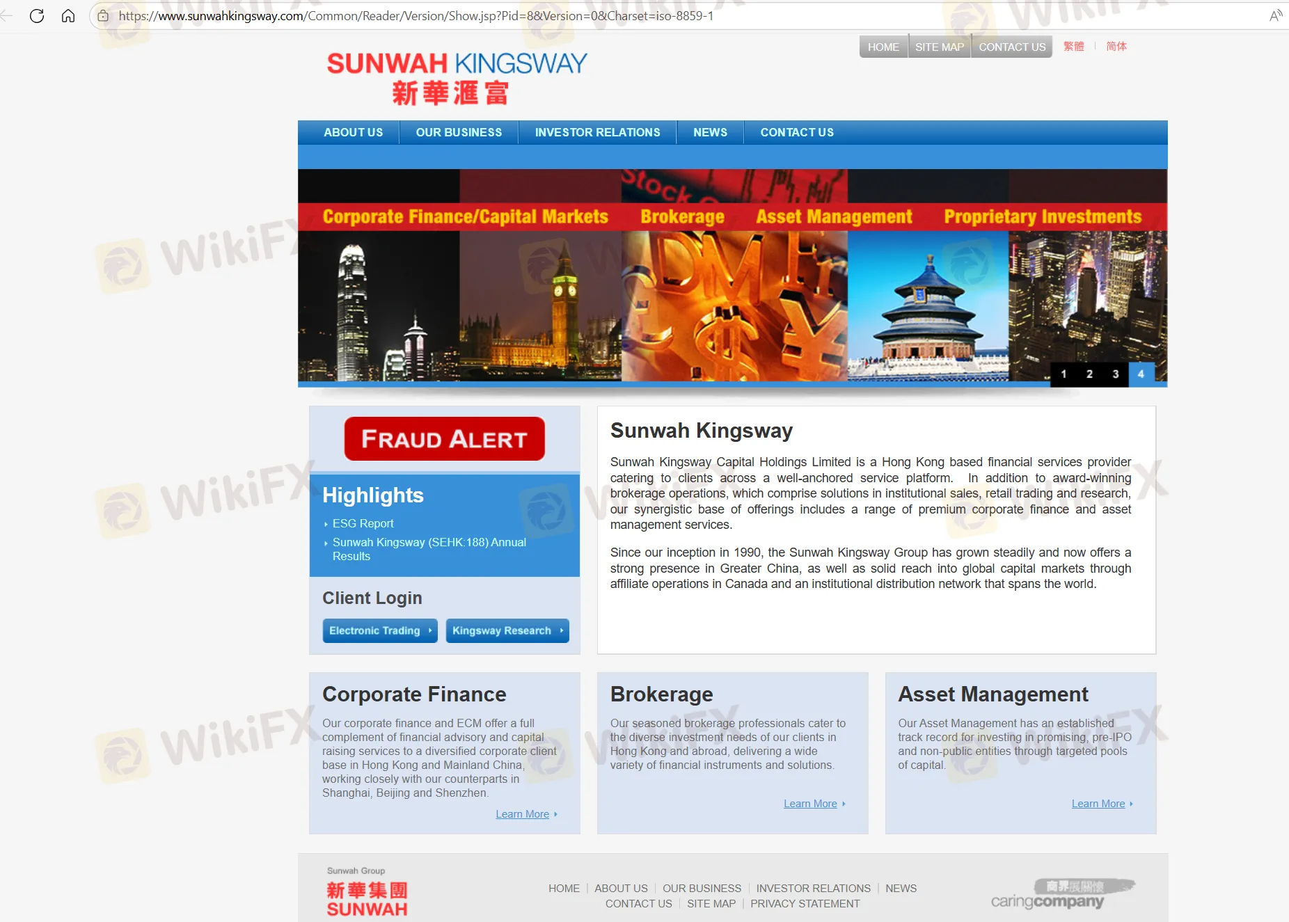 SUNWAH KINGSWAY's homepage
