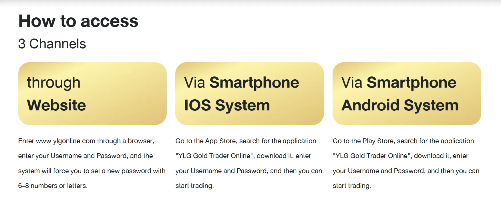 YLG Gold Trader Online