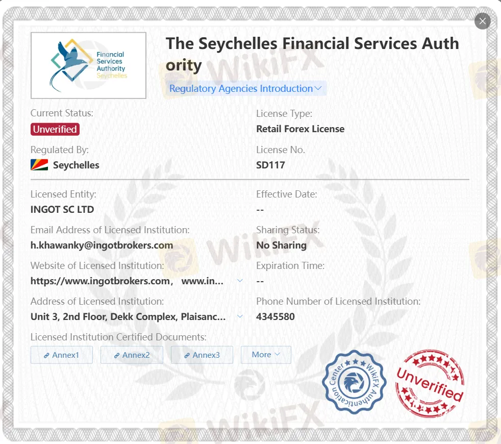 Unverified FSA license