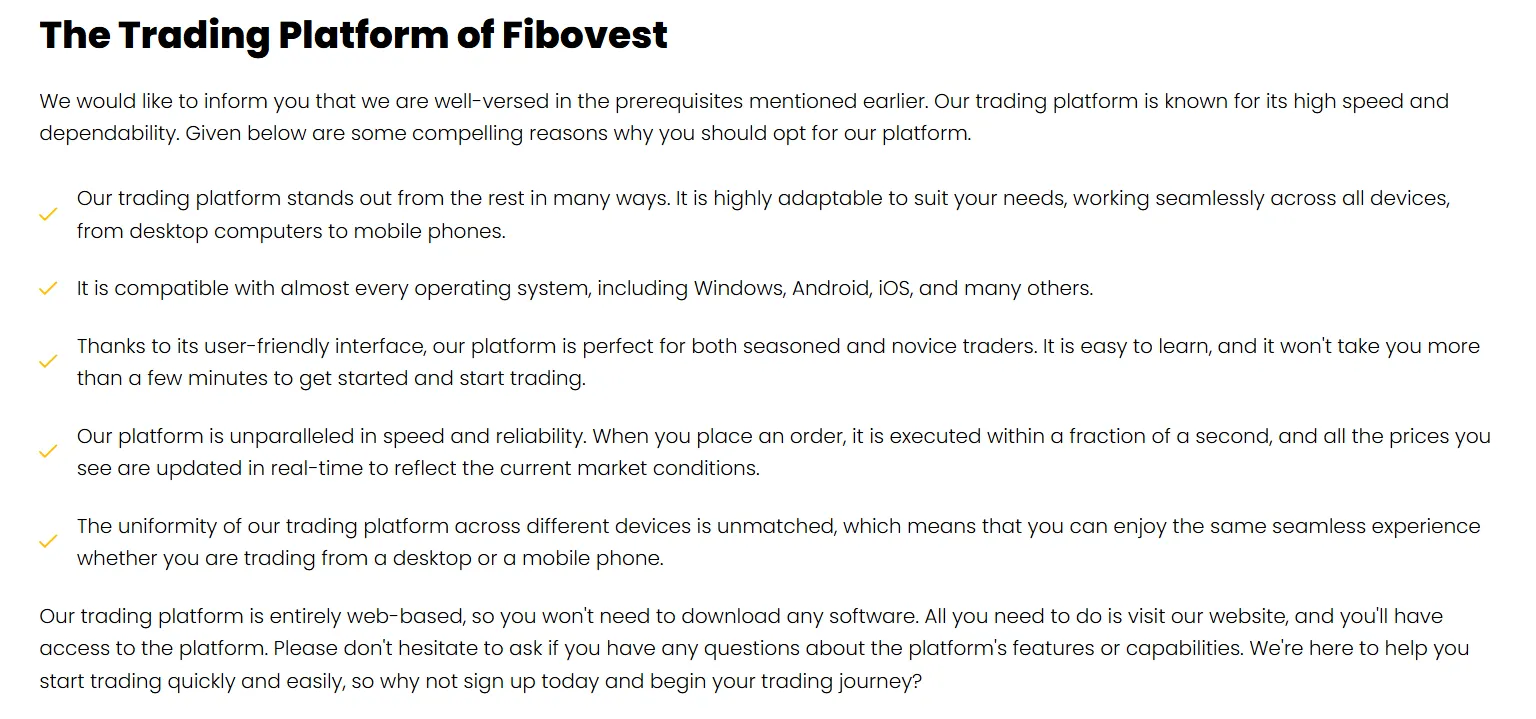 Fibovest platform