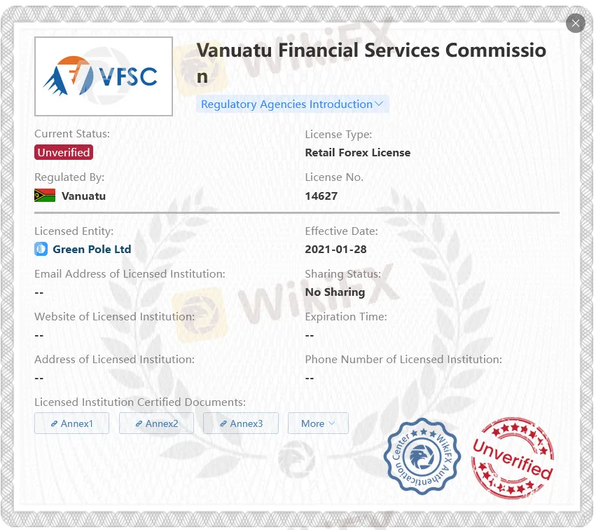 सत्यापित नहीं VFSC लाइसेंस सत्यापित नहीं VFSC लाइसेंस
