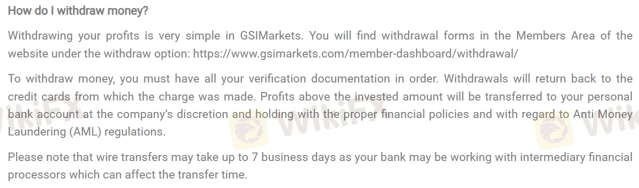Withdrawal details