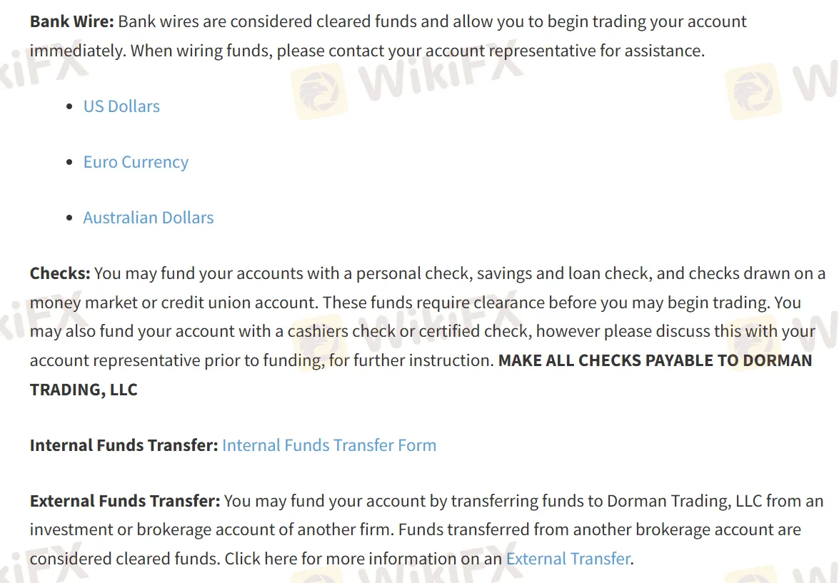 Deposit and Withdrawal