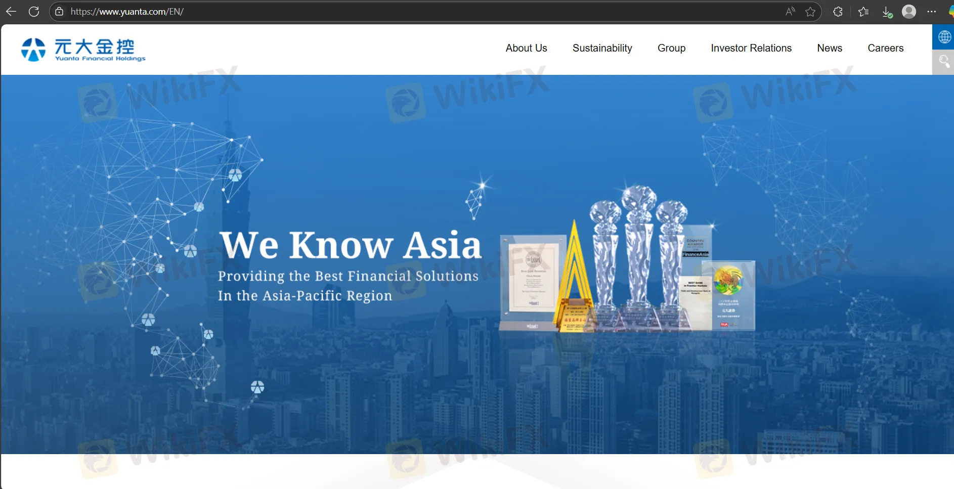 Yuanta Financial Holdings' homepage