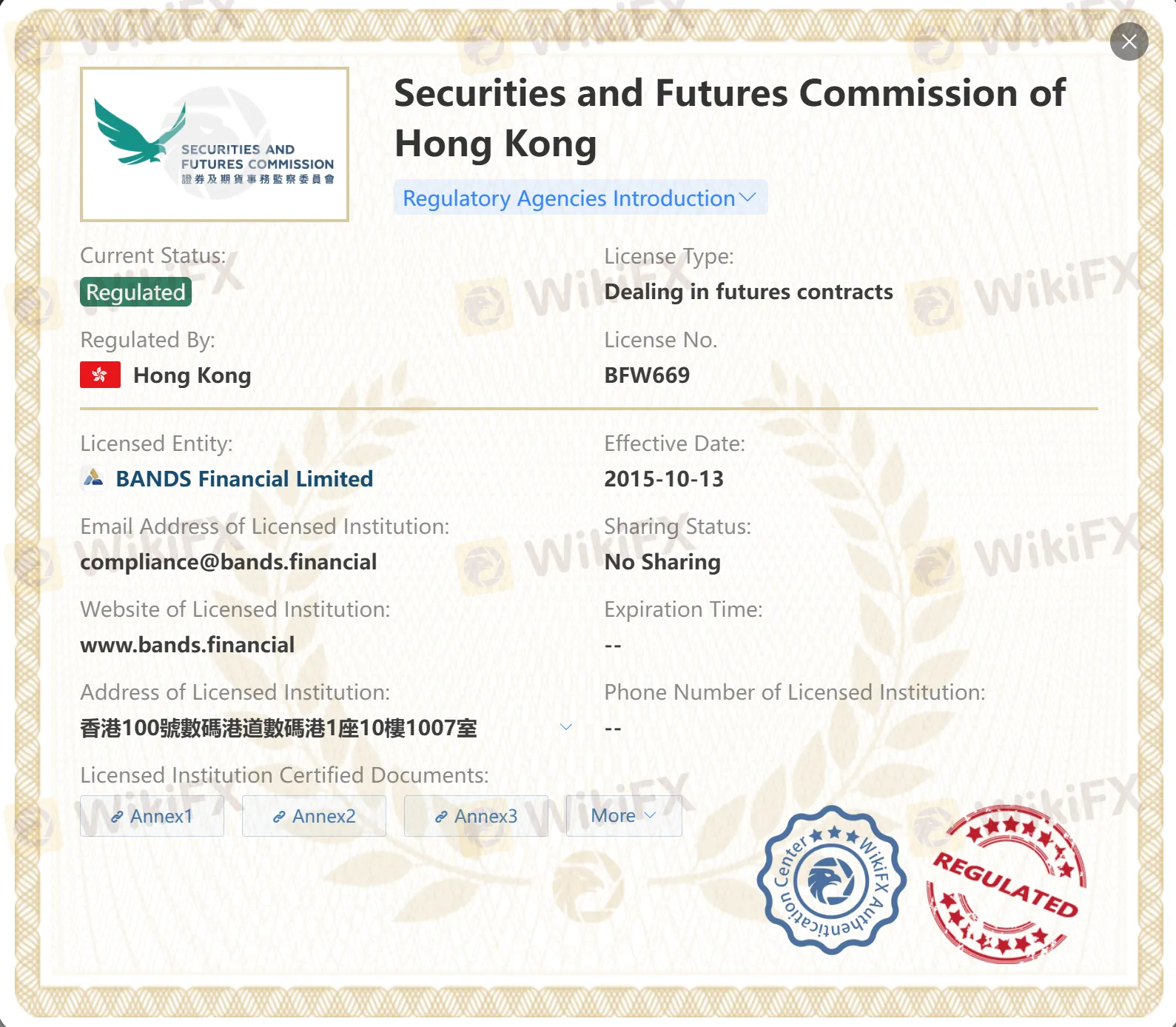 Regulated by SFC Regulated by SFC