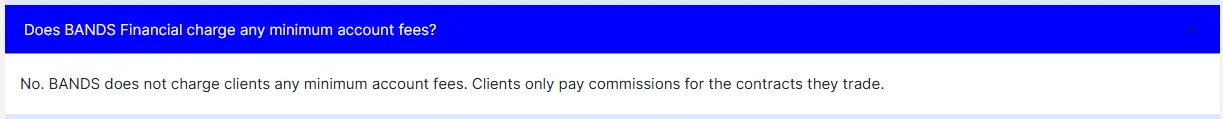 Minimum account 手续费