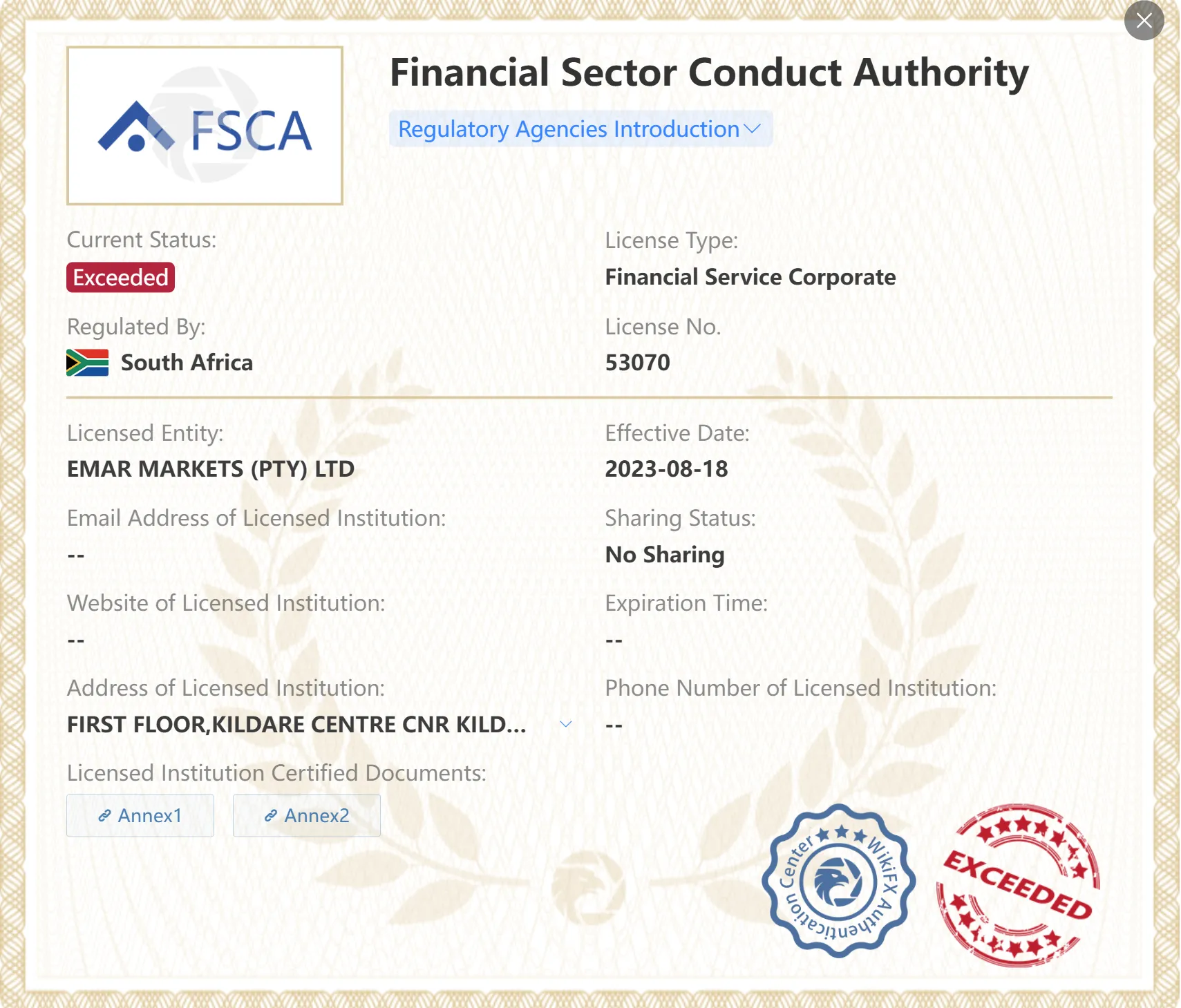 Emar Markets regulation Emar Markets regulation