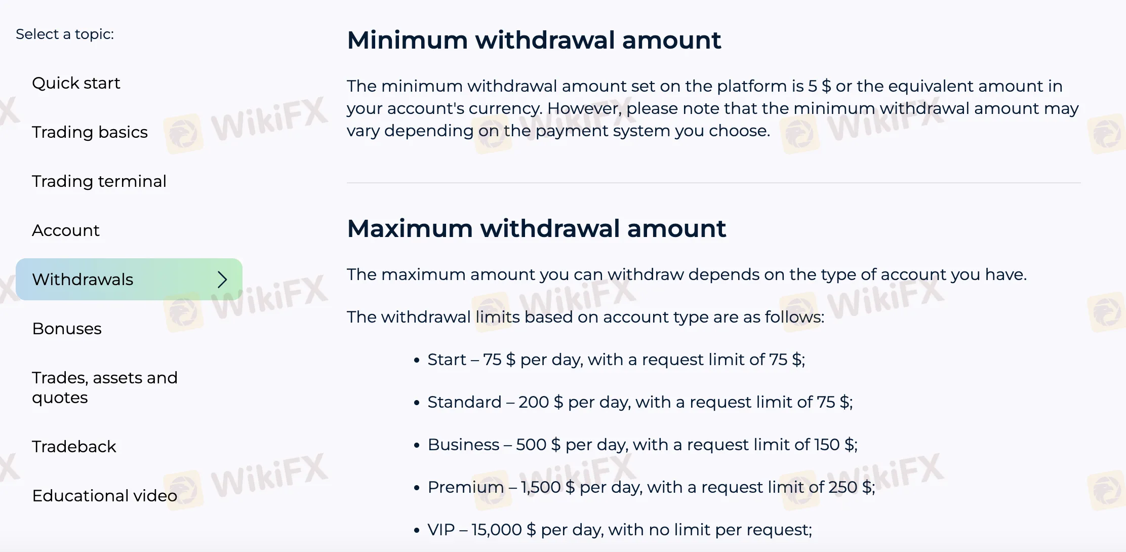 Deposit and Withdrawal