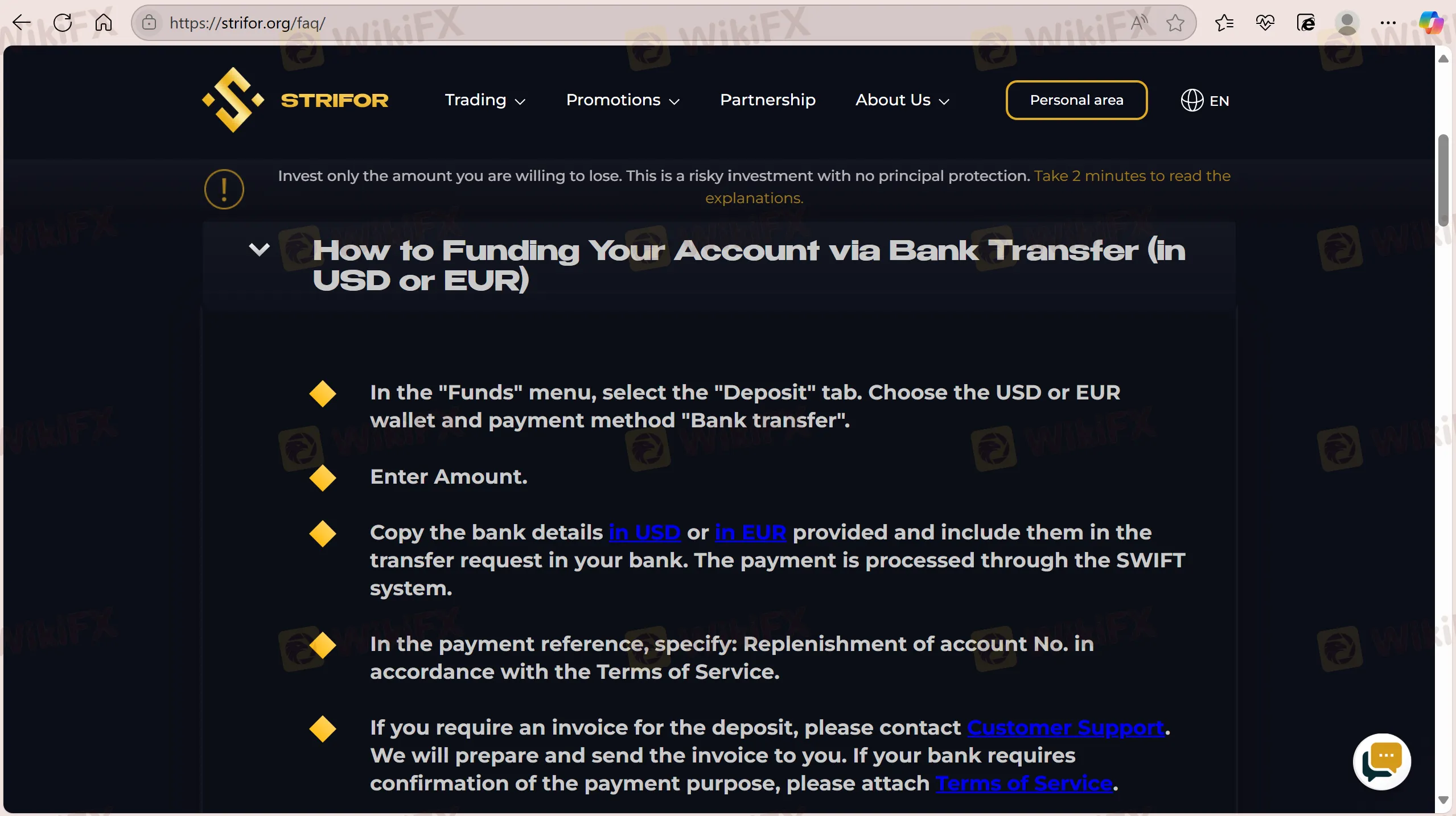 Deposit and Withdrawal