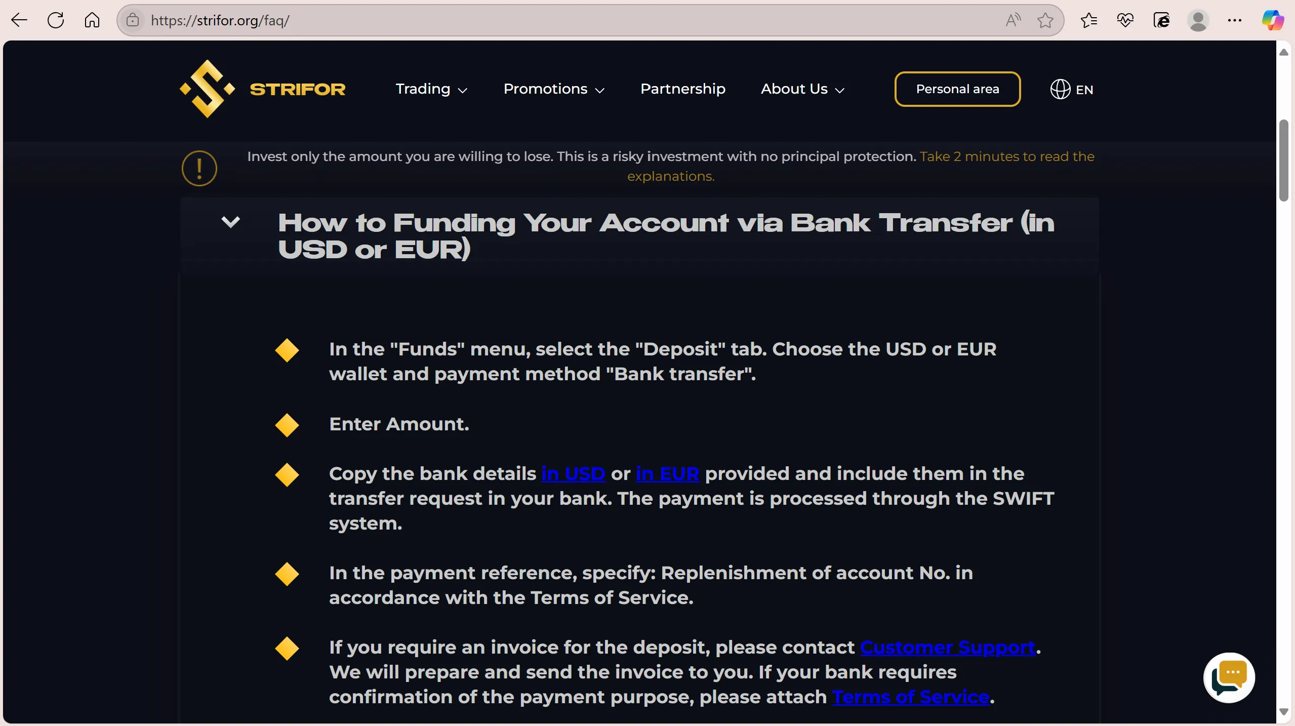 Deposit and Withdrawal Deposit and Withdrawal