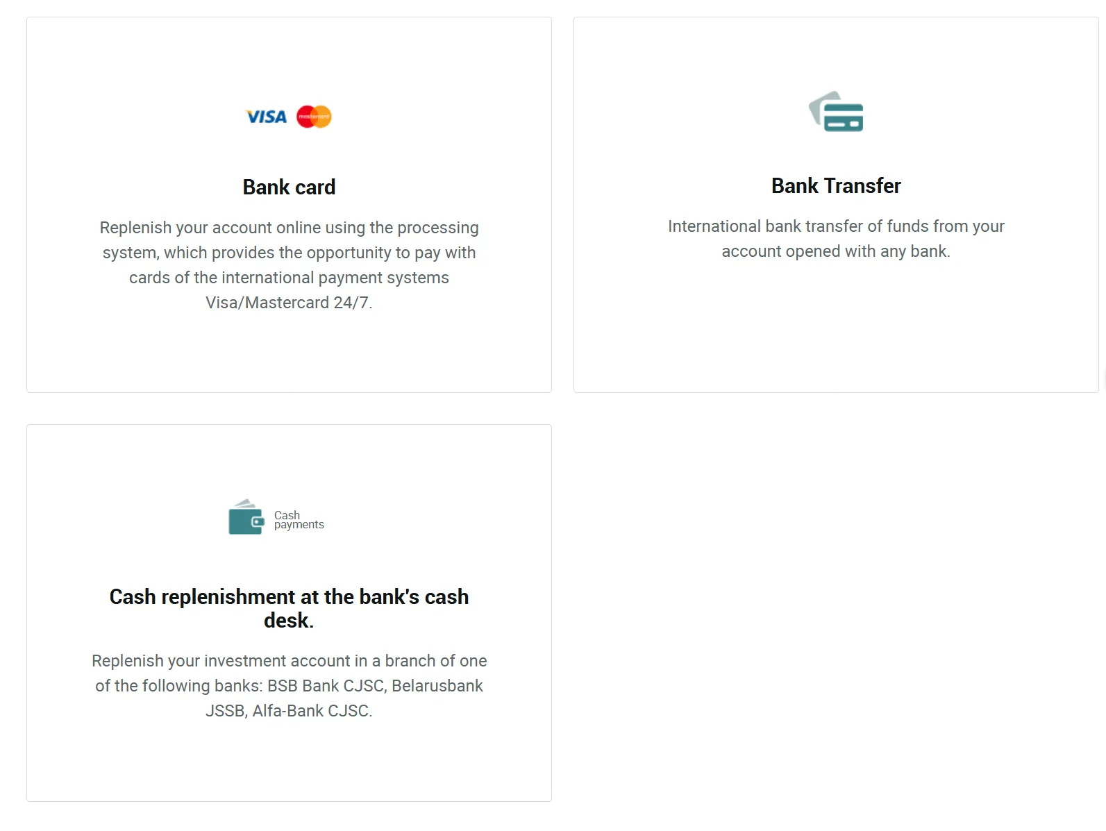 Deposit and Withdrawal Deposit and Withdrawal