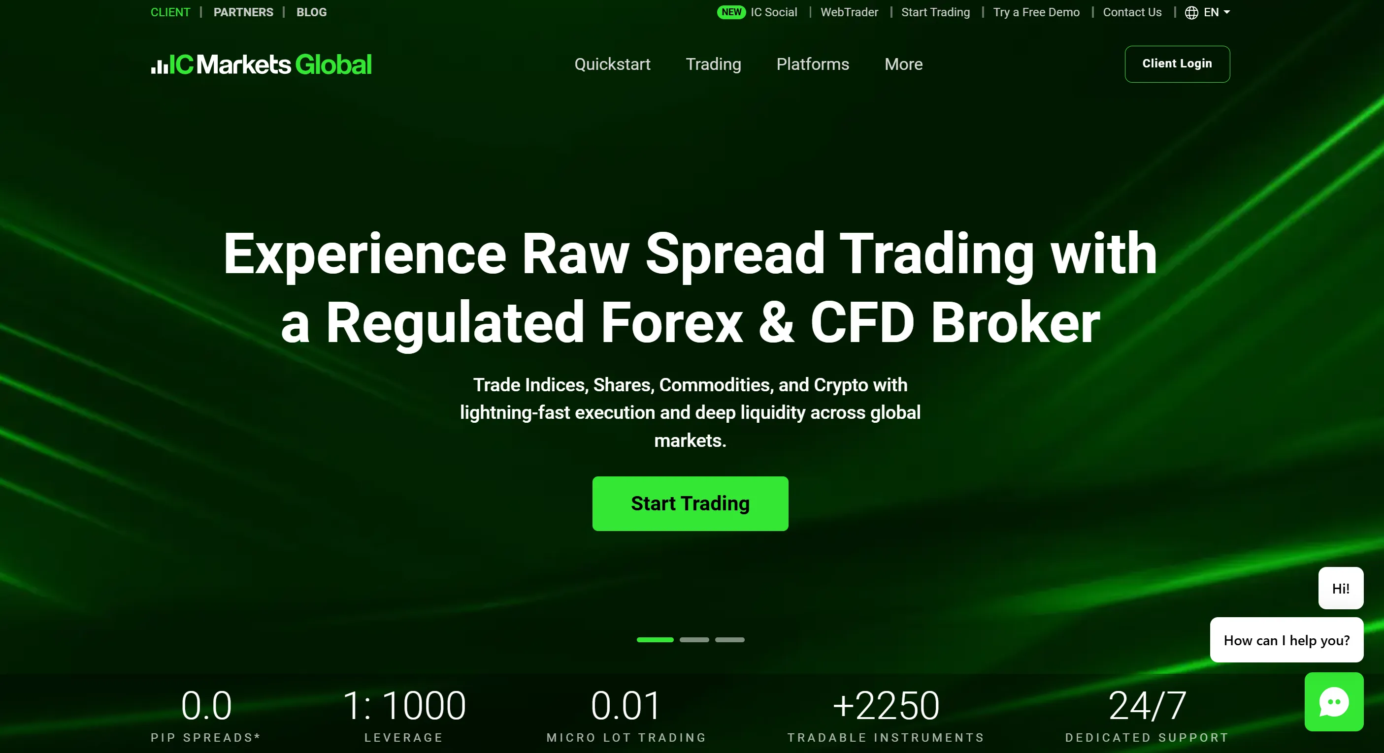 IC Markets' homepage IC Markets' homepage