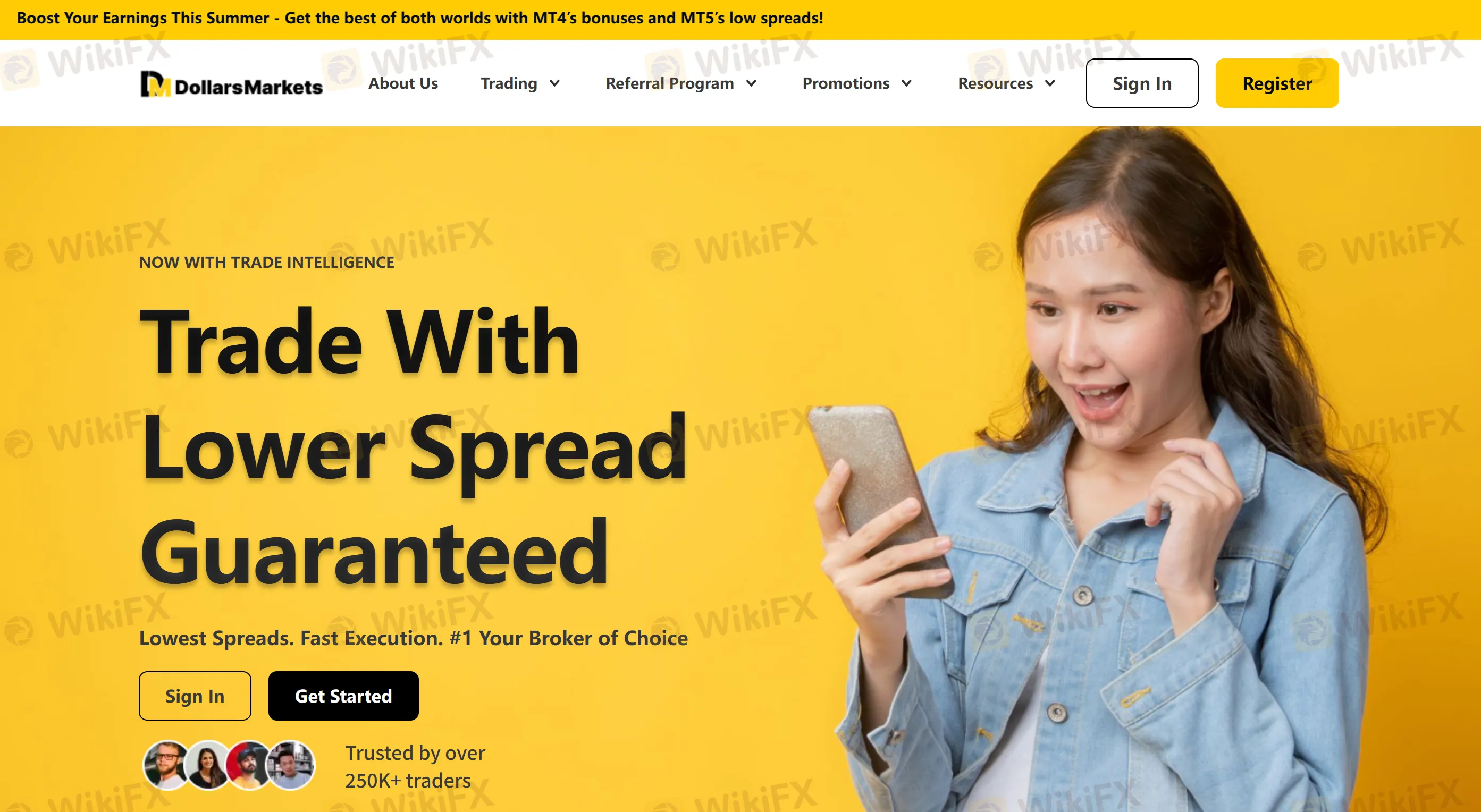 Dollars Markets' homepage