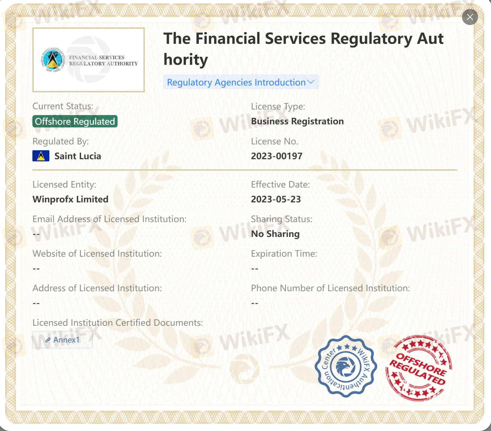 Offshore Regulated by FSPR