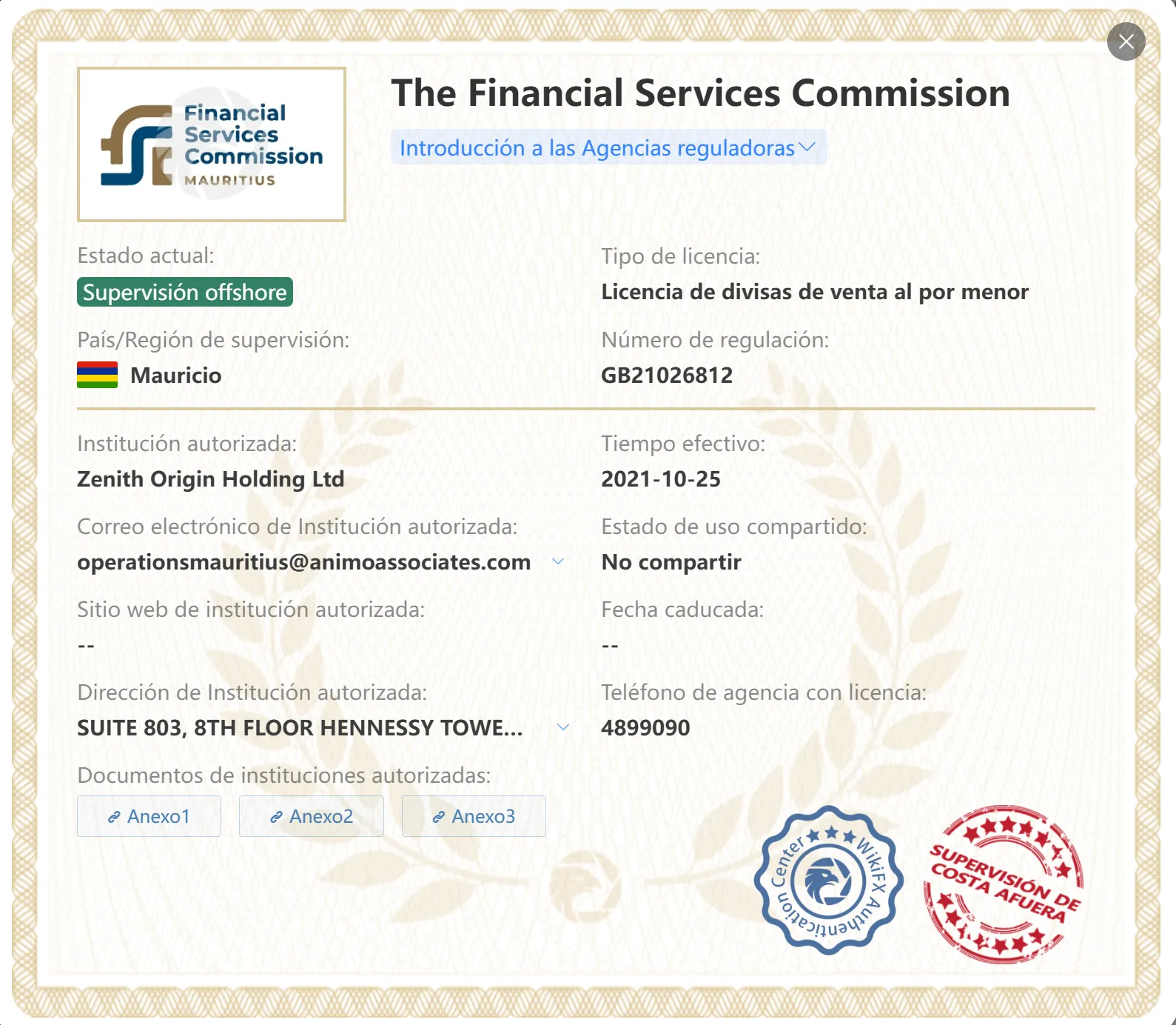 Offshore regulated by FSC Offshore regulated by FSC