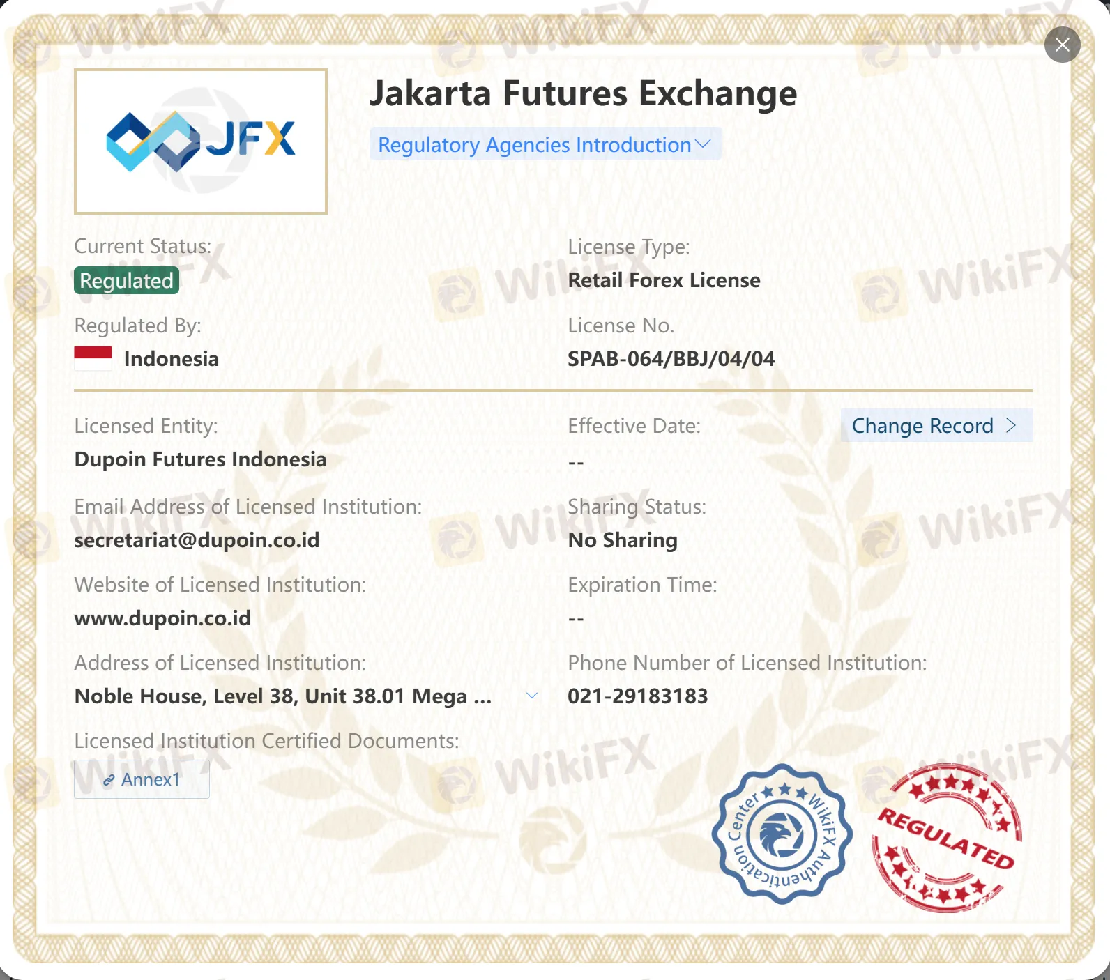 Regulated by JFX